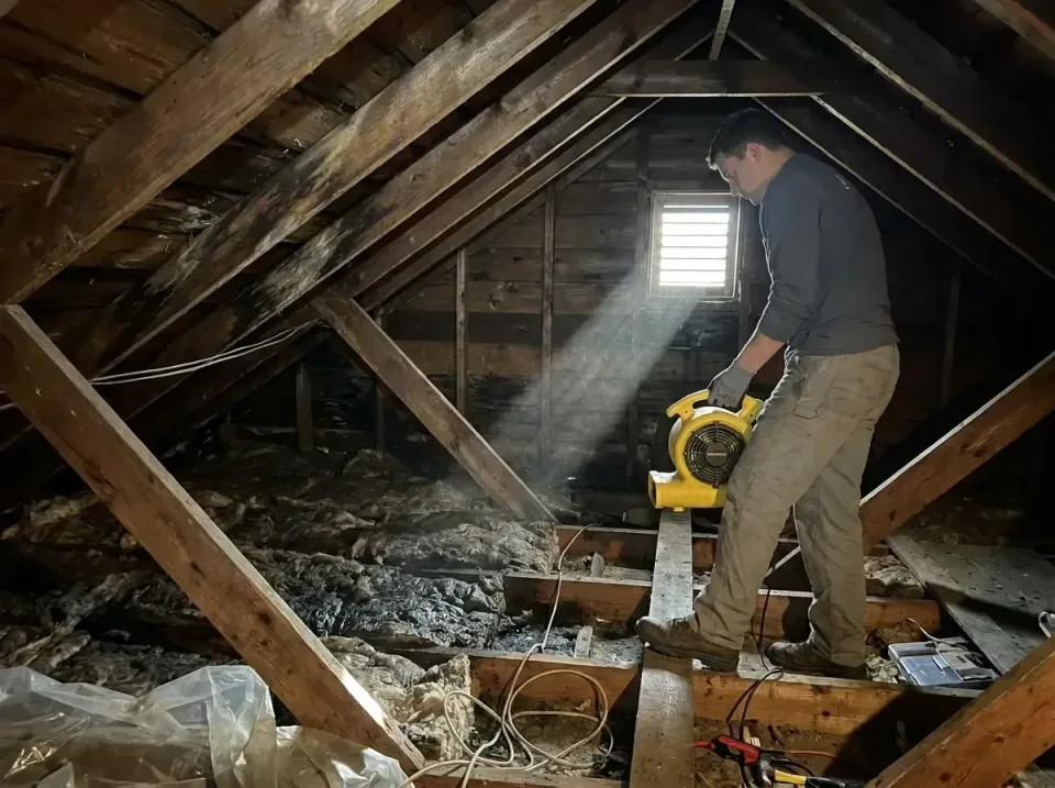 attic-water-damage-drying-proc-007 — frequently asked questions, Emergency Water Extraction & 24/7 Flood Response in Plaquem…